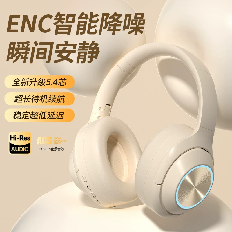 Голову-гарнитура Bluetooth полноокруженная, поворотная, ENC, интеллектуальное шумоподавление, игровые, низкая задержка, беспроводные наушники-уши