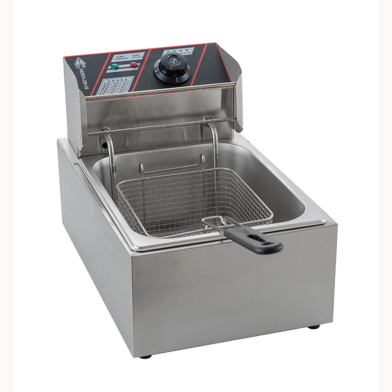 Gran producción al por mayor restaurante de escritorio comercial 6L freidora eléctrica inoxidable freír caldera pescado frito pollo frito patatas fritas máquina