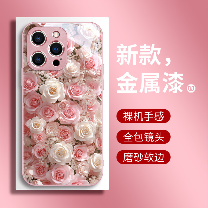Suitable for Galaxy Samsung S25 Mobile Phone Case S24 Ultra/S23/S23+/S22/S21 Glass Rose 435