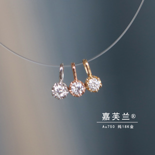 G18K real gold diamond pendant DIY jewelry design elements 5 points Diamond inlay small drip Accessories Wholesale
