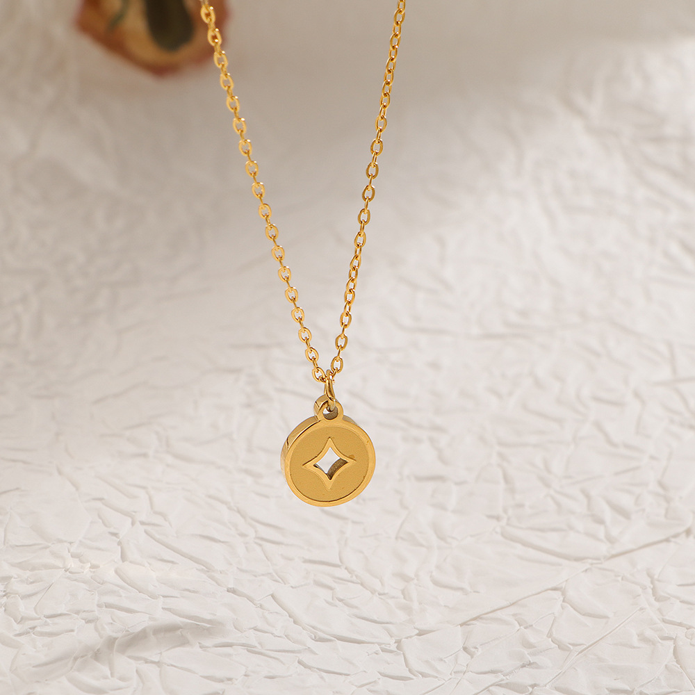 2025 New Style Wealth Small Gold Coin Necklace New Chinese Style Women's Light Luxury High-End Simple Versatile Ins Collarbone Chain