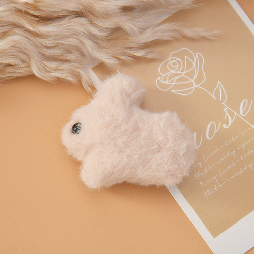 Colorful cotton-filled rabbit doll DIY plush brooch rabbit hair accessories key chain pendant jewelry accessories wholesale