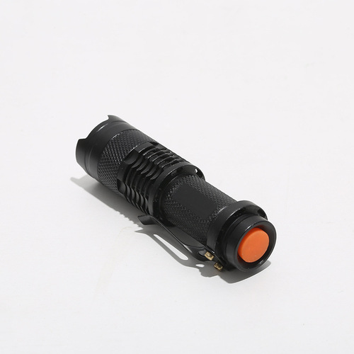 Cross-border emergency portable aluminum alloy strong light flashlight purple LED mini self-defense telescopic zoom outdoor lighting