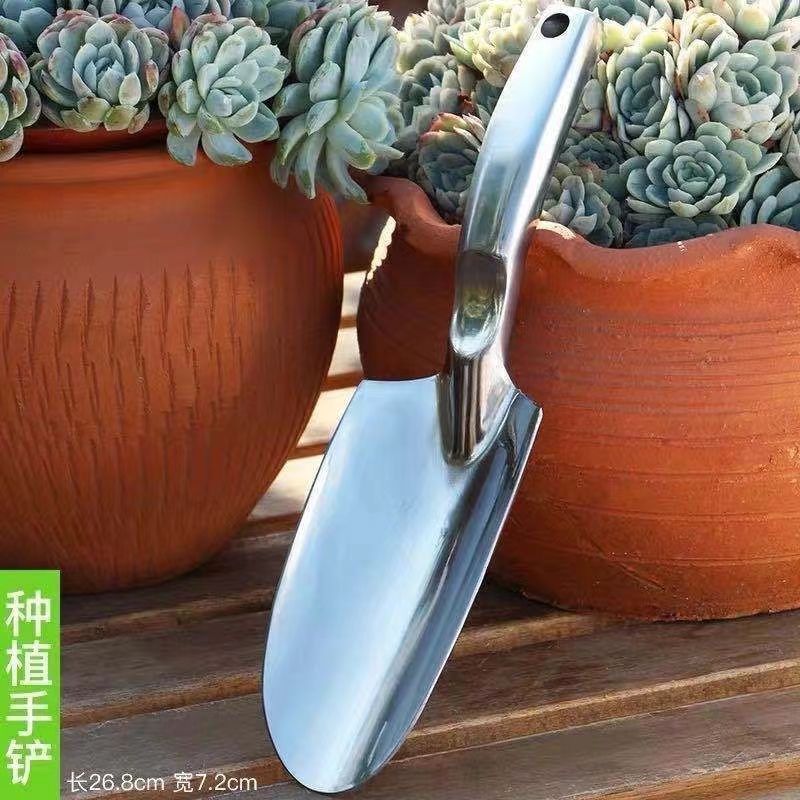 Amazon fuente transfronteriza fábrica de herramientas de jardinería traje de aleación de aluminio traje de jardín pala de rastrillo pala de una pieza