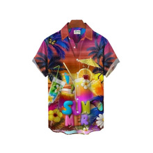 Stylish loose fitting printed short sleeves ʱ�п���ӡ������