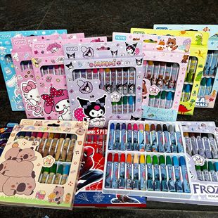 Foreign Trade Stitch 12-Color Crayon Student Cute Lilo and Stitch DIY Oil Pastel Art Painting Pen