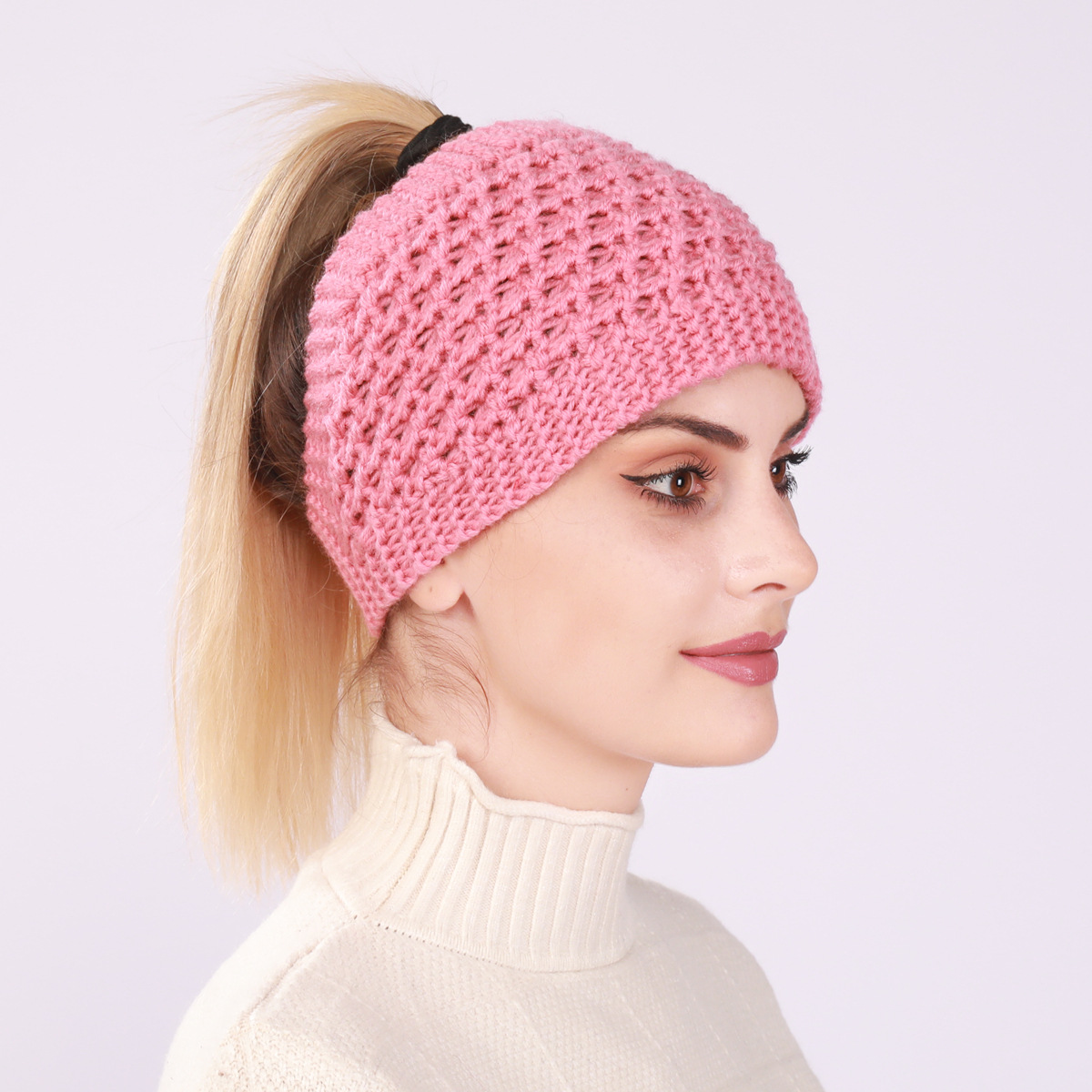 Diadema tejida para mujer protección de oídos cálida invierno_voghion.com