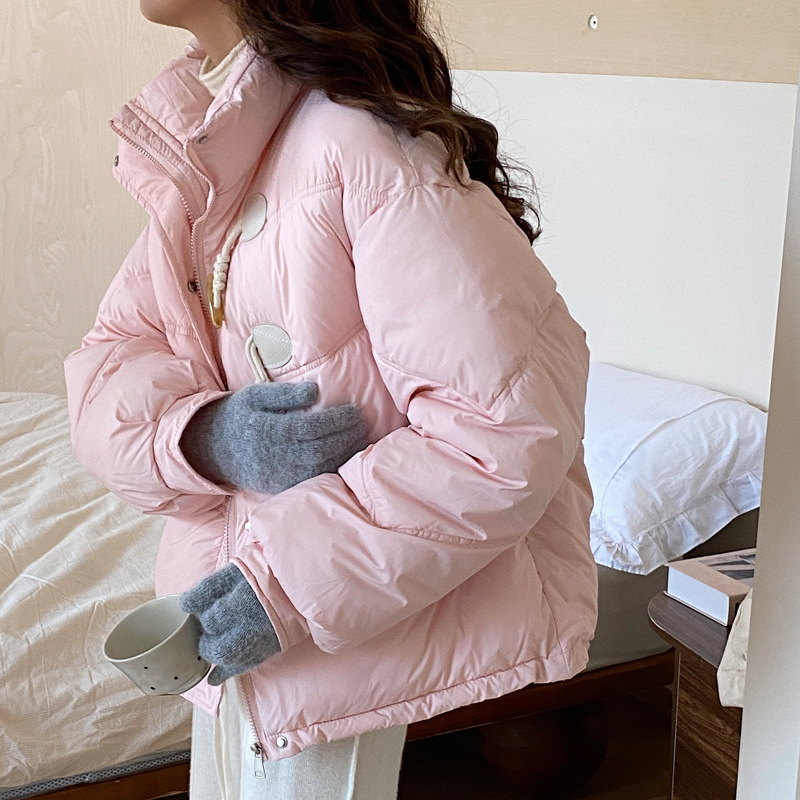 Hornos de buey, chaqueta de algodón de pluma para mujeres corto invierno de 2024 chaqueta de algodón suelta coreana, chaqueta de algodón pequeña, chaqueta gruesa image 7