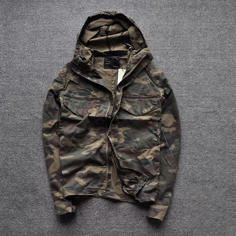 Blanket American Retro Jacket Men's Trendy Brand Spring Camouflage Hooded Work Jacket Men's Workwear Style