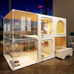 全景猫笼子超大自由空间家用室内猫窝厕所一体一室一厅一卫猫别墅