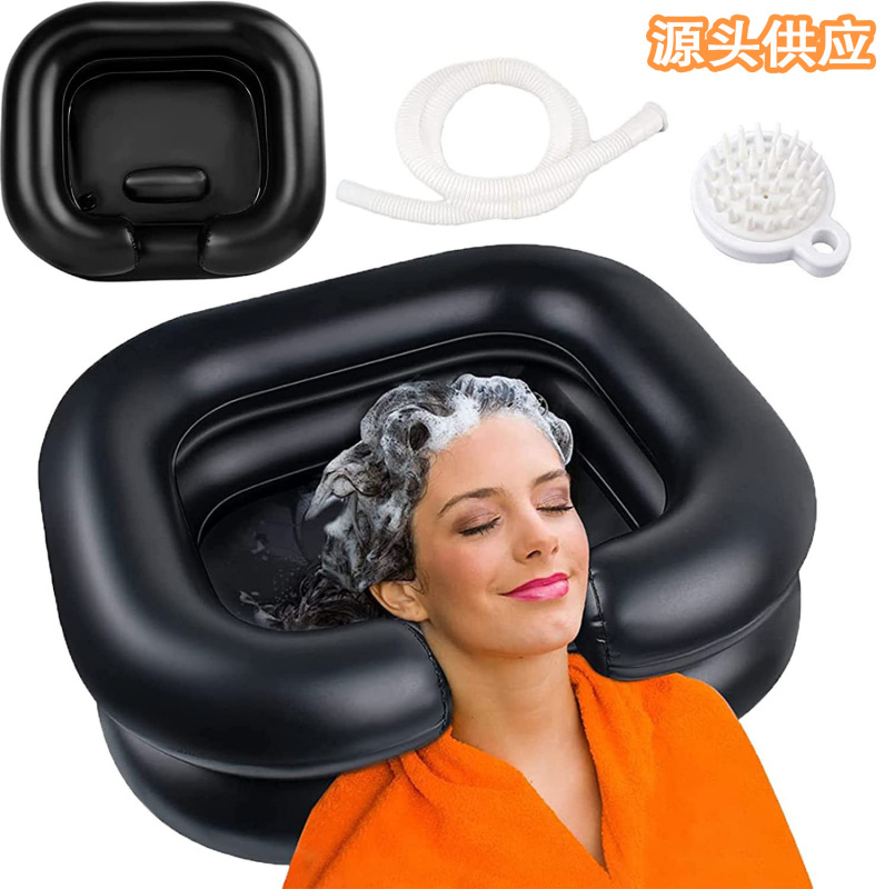 Inflatable Shampoo Basin with Built-In Pillow for Adults, Emergency Care Bed for Disabled Elderly, Pregnant Women and Children to Wash Hair Inflatable Shampoo Basin with Built-In Pillow for Adults, Emergency Care Bed for Disabled Elderly, Pregnant Women and Children to Wash Hair