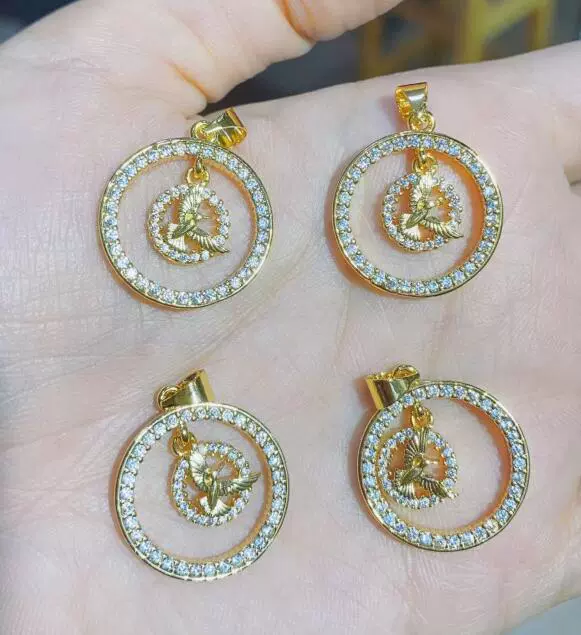 Цирконий, серьги, кулон, браслет, колье, микроинкрустация, 14 карат, 20 мм, 3D