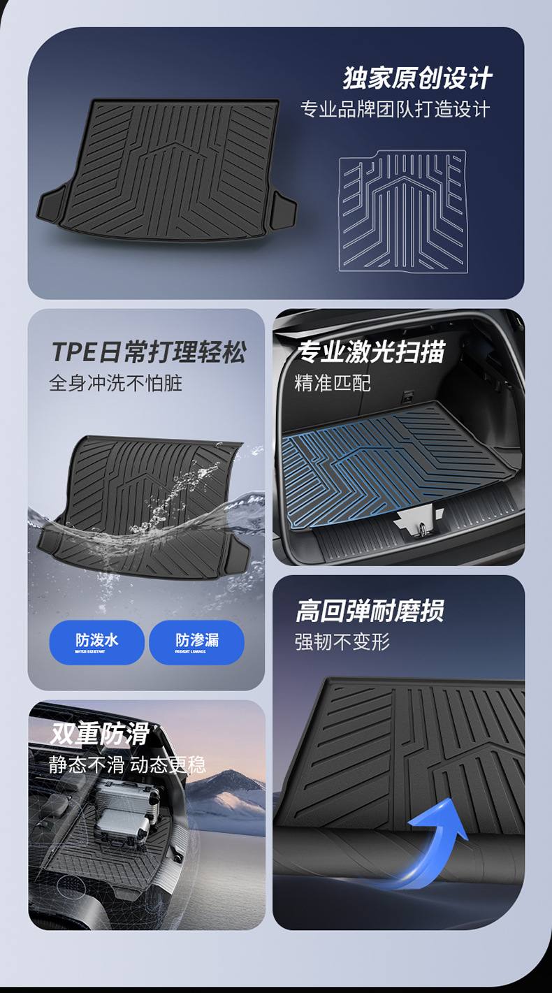 Suitable for Haval H6 Big Dog, Menglong, Xiaolong Max, H6L, All-Weather Tpe Car Trunk Mat