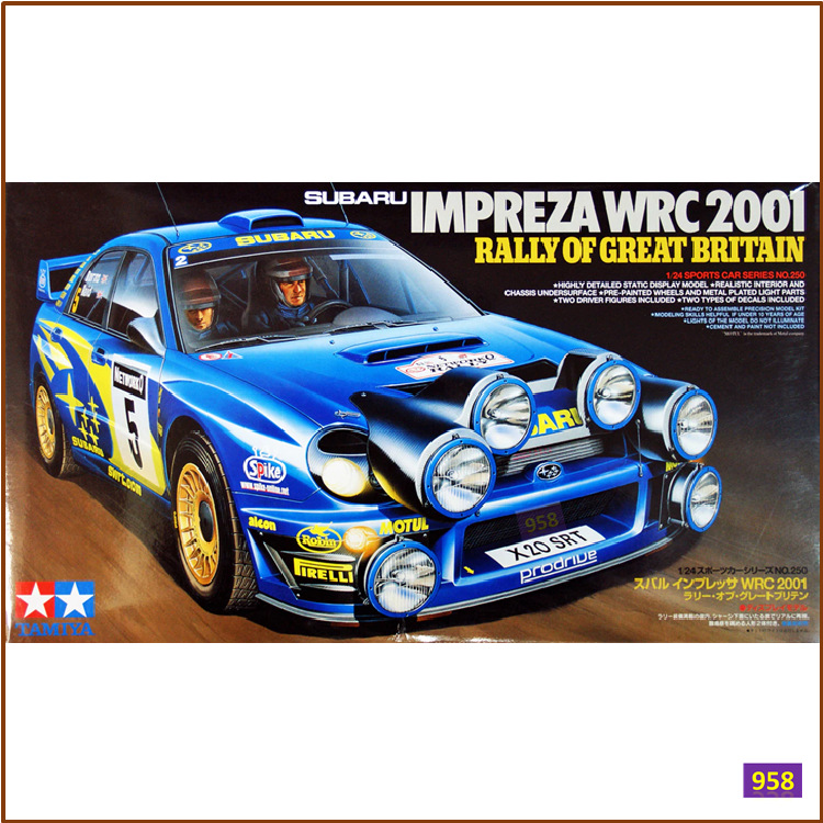 【958模型】拼装汽车24250 斯巴鲁WRC2001拉力版 英国站 1/24