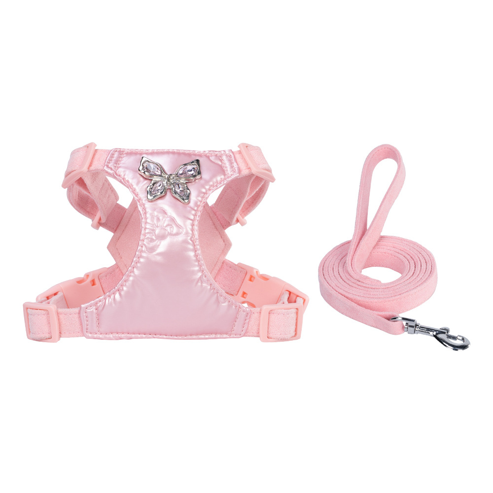 Corda de tracción coreana para perros, cuerda pequeña para perros, cuerda de paseo para perros, tela líquida ultrasónica, correa de pecho para perros lindos
