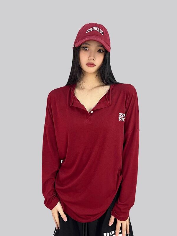 [270g Original Fabric] Street Dance Trendy Brand Lazy Hip-Hop Jazz Dance Top Women's Loose Hiphop Long Sleeves