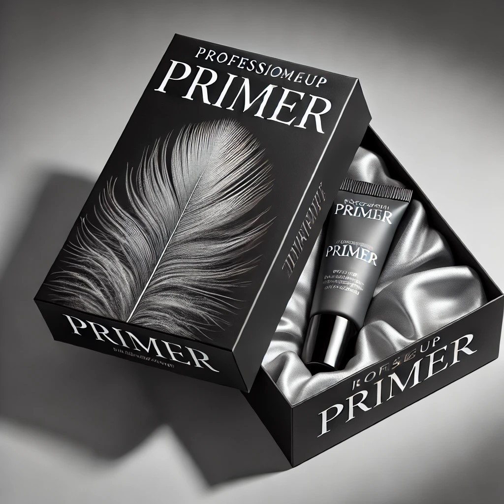 工厂定 制包装盒优雅哑光黑色化妆盒，全息羽毛设计美容产品包装