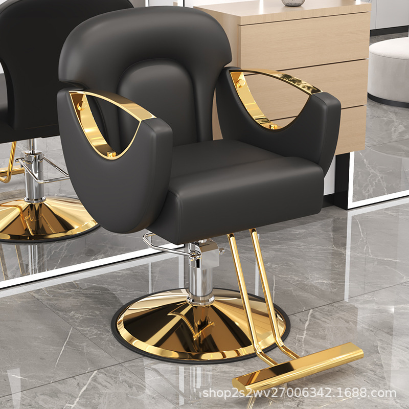 Sillas de barbería transfronterizas reclinables, sillas giratorias para salón de peluquería de alta gama, taburetes de corte de pelo, asiento de elevación y teñido