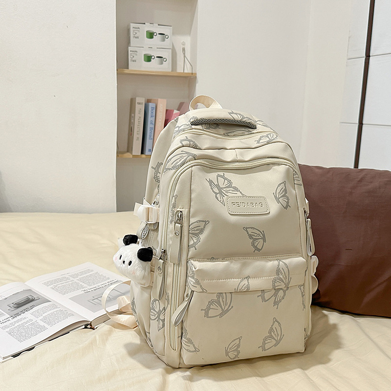 新しい日本イン蝶バックパック女性の大容量学生中学校と高校のキャンパススクールバッグ軽量大型バックパック|undefined