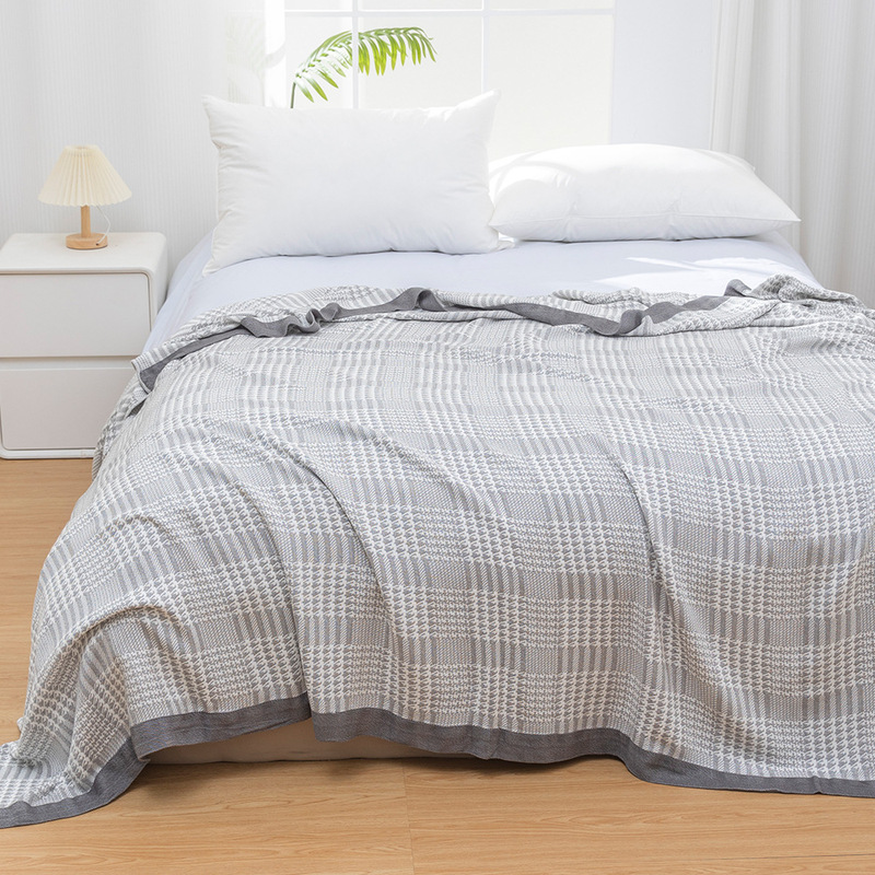 Bamboo Fiber Gauze Towel Quilt Summer Cool Quilt Single Double Air Conditioning Blanket Nap Quilt Sofa Quilt Soft and Comfortable Nordic