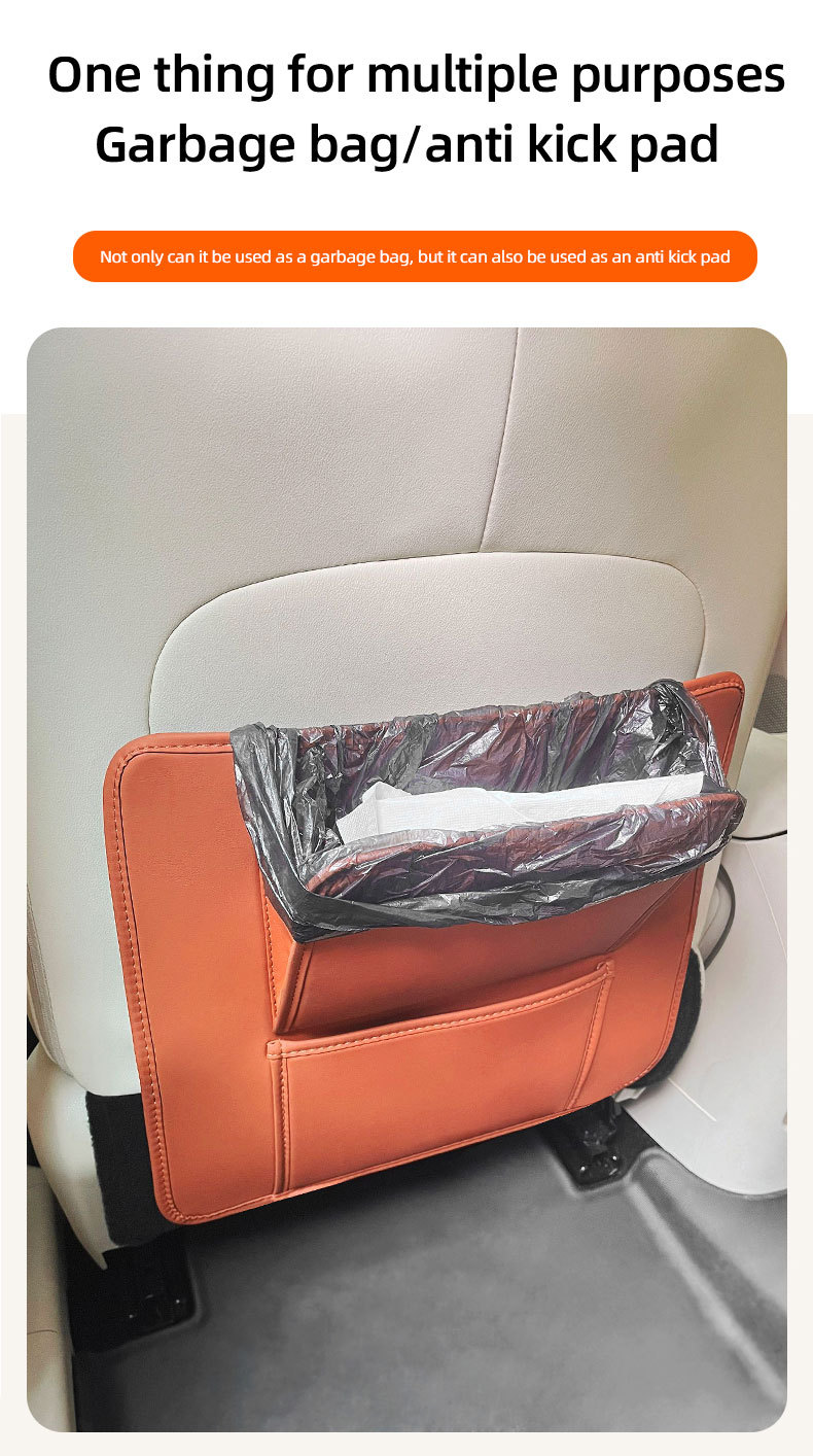 Cross-Border Hot-Selling Car Storage Bag, Trash Bag, Multifunctional Storage Organizer for Back Seat, Anti-Kick Mat