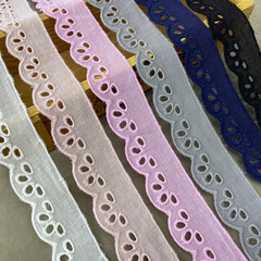 Factory wholesale embroidery cotton fabric edge 3cm lace trim lace fabric trim cotton skirt dress clothing DIY cotton thread