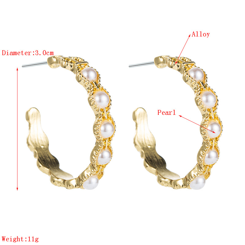 Wholesale Jewelry Simple Geometric Pearl Flower Earrings Nihaojewelry display picture 1