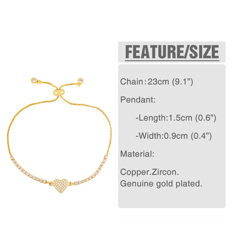 Simple Diamond Cross Heart Shape Portrait Bracelet Wholesale Jewelry Nihaojewelry display picture 1