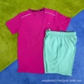 Crystal Stripe Set Pink + D218 Green Shorts