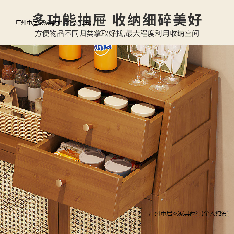 厨房餐边柜复古边柜客厅置物柜落地橱柜咖啡靠墙一体储物柜茶水柜|undefined