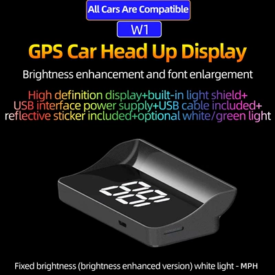 Display Meter KMH/MPH Cross-Border – Vehicle HUD - w1-white-light-mph-reflective-hud