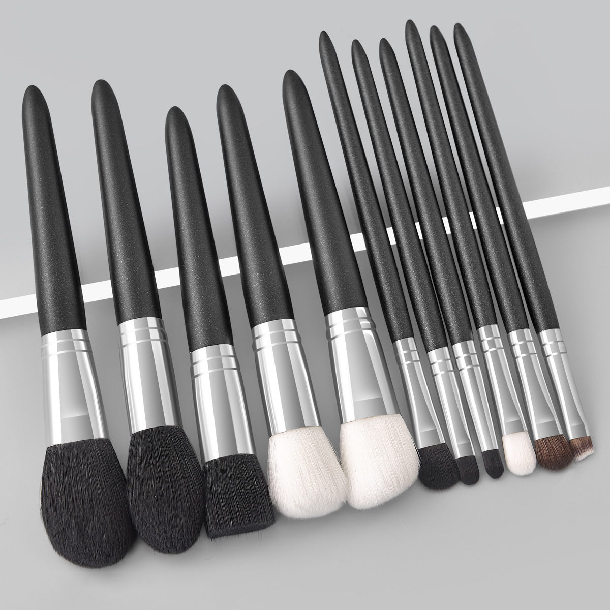 11 schwaarz héichqualitativ professionell Make-up Pinselset_voghion.com