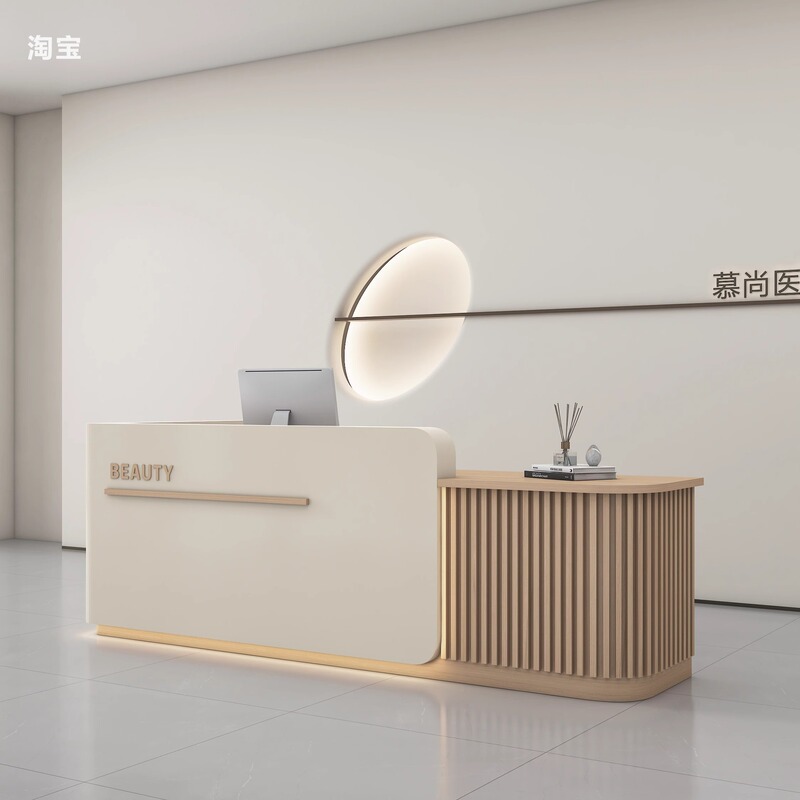 美容学校研修施設 ペイントフロント レジカウンター 衣料品店 バー会社 オフィスフロント 受付カウンター|undefined