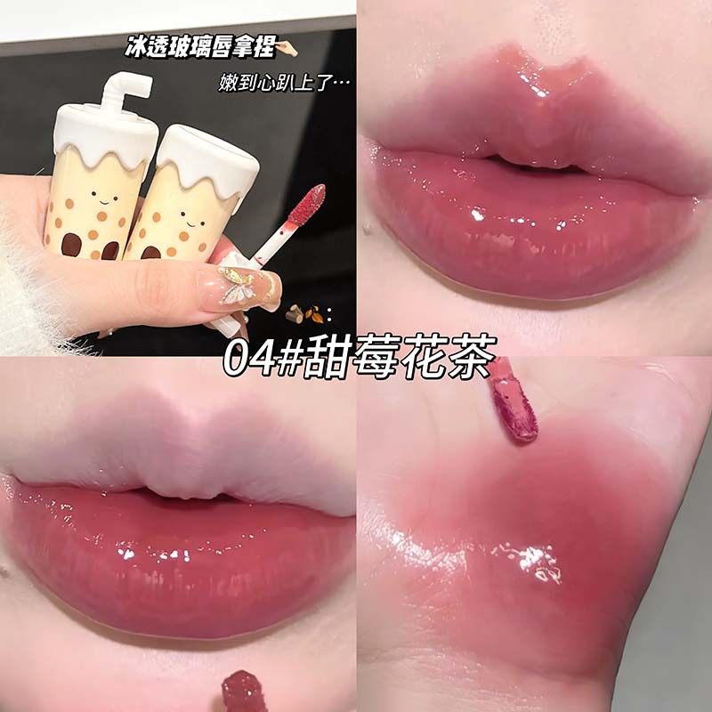 CAPPUVINI té de leche de perla esmalte de labios esmalte de mujer textura de espejo de agua limpia lápiz labial transfronterizo maquillaje al por mayor
