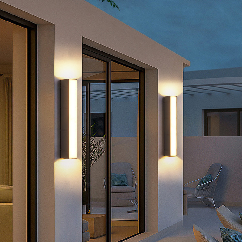 ABS lámpara de pared exterior moderna y simple lámpara de patio impermeable iluminación LED lámpara de pared exterior pared del balcón