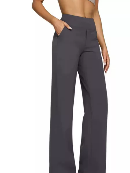 2024 European and American Amazon Independent Station Cross-Border Hot Selling New Casual High-Waisted Straight Pants Loose Pocket Yoga Pants