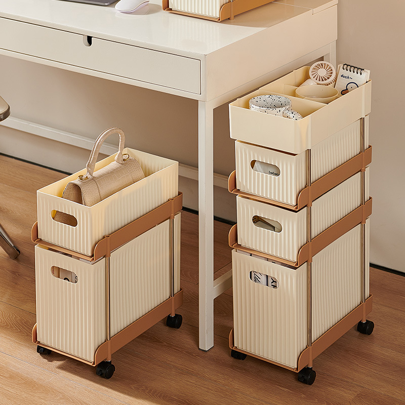 Estante móvil de carro debajo de la mesa, estante de almacenamiento de libros, estante de piso para juguetes, estante de almacenamiento de bocadillos, estante de almacenamiento de libros