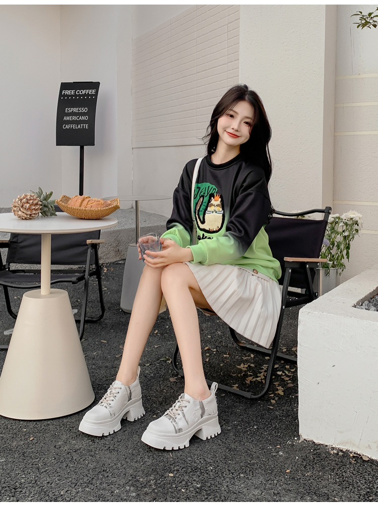 Biscuit big toe increased height and thick soles, seasonal casual shoes, denim canvas shoes for women with pants_voghion.com