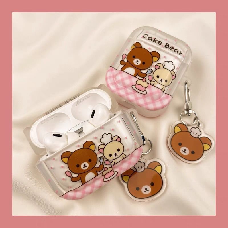 Cute cocinero oso para Airpodspro2 generación 3 generación auriculares airpods4 generación estuche Bluetooth