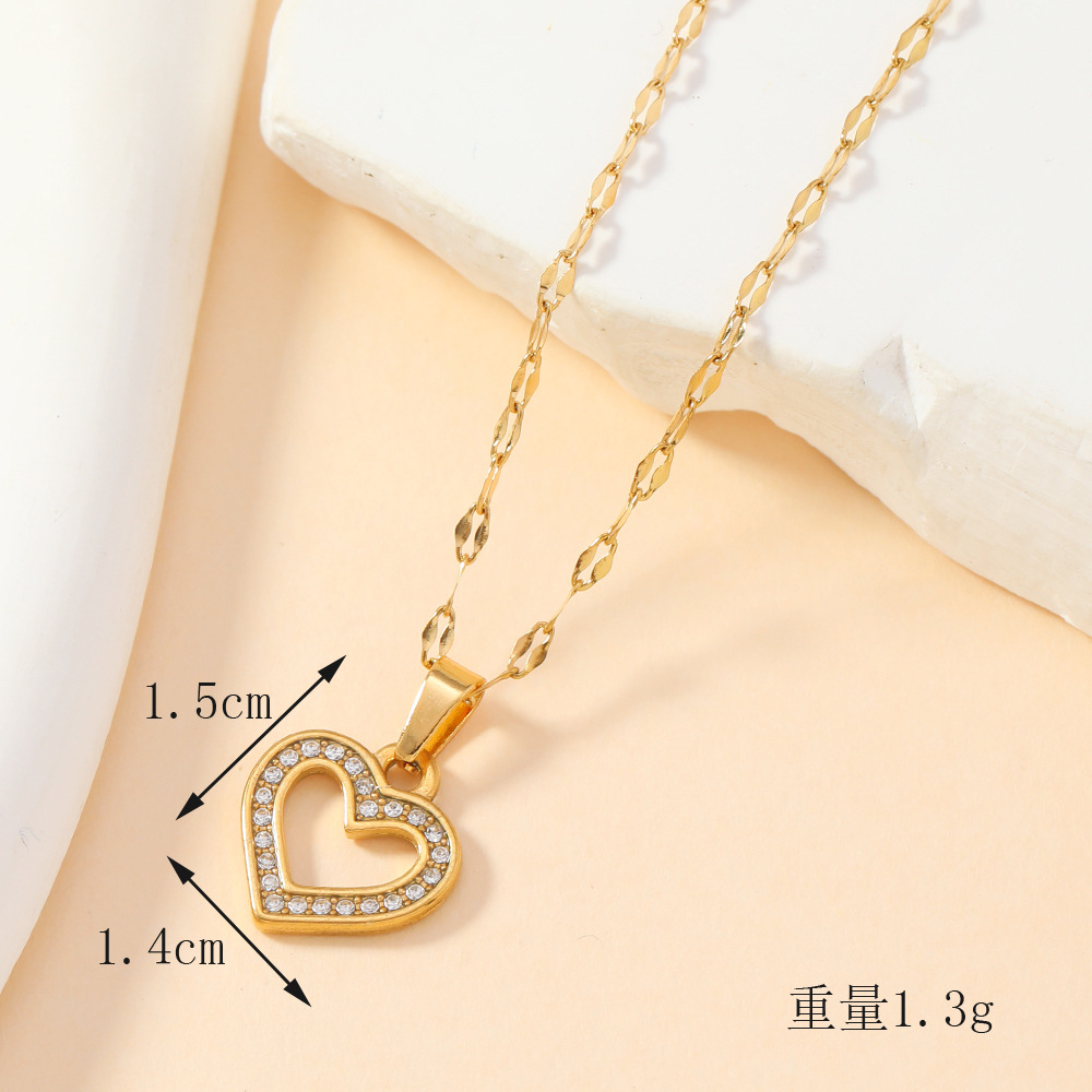 Colgante de acero inoxidable de estilo europeo y americano, collar de brazalete, accesorios de amor creativo, colgante de diamantes DIY