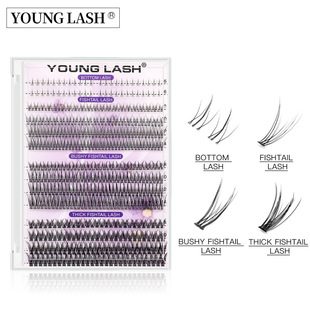 Cross-Border Wholesale Small Flame Lower Eyelashes Single Cluster Thick Fishtail Swallowtail Natural Mixed Hot Melt Large Capacity False Eyelashes