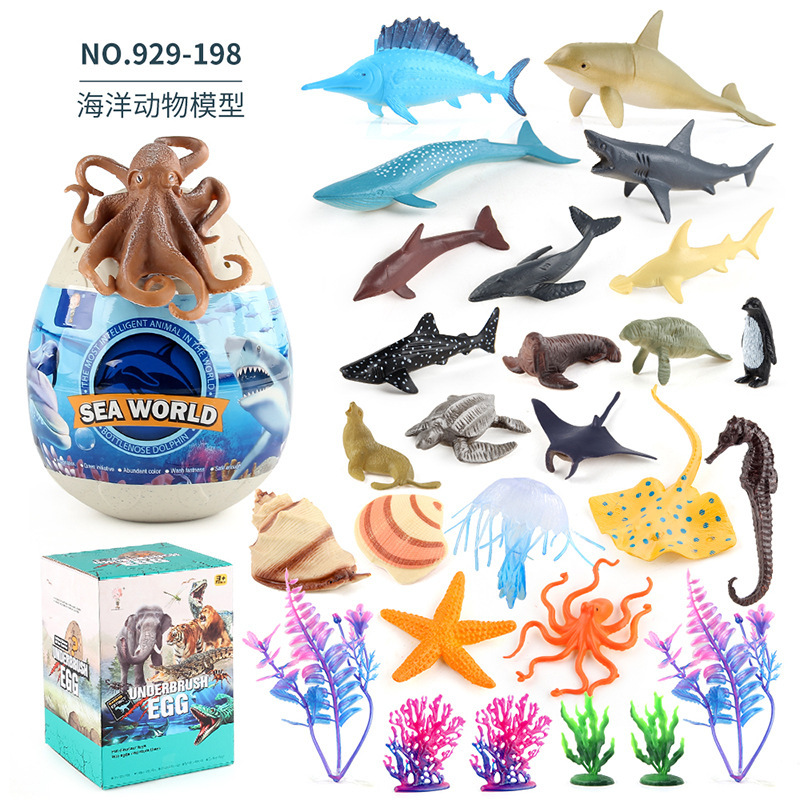 Puzzle cognitivo infantil modelo de animal marino caja ciega dinosaurio adornos animales simulación de insectos juguetes modelo de animal