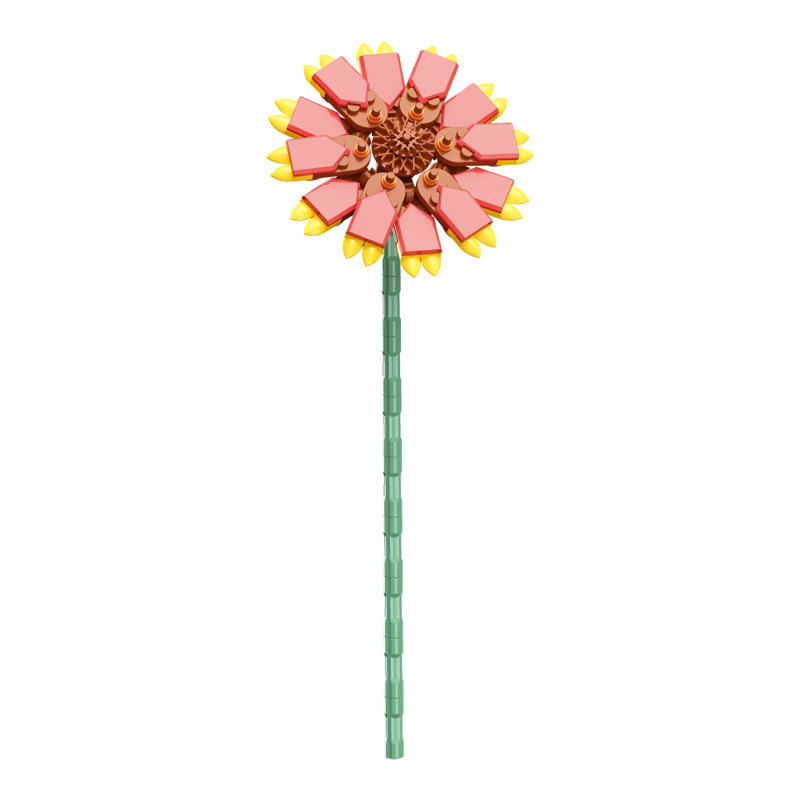 钻马积木花永生花束抱抱桶仿真花小颗粒积木DIY玩具七夕女生礼物|undefined