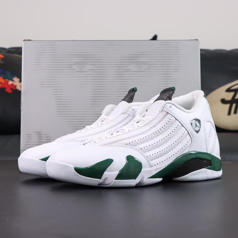 Cross-Border Overseas Version 1:1 First-Layer Cowhide Genuine Leather Aj14Lastshot Practical Basketball Shoes with Soft Ankle Protection