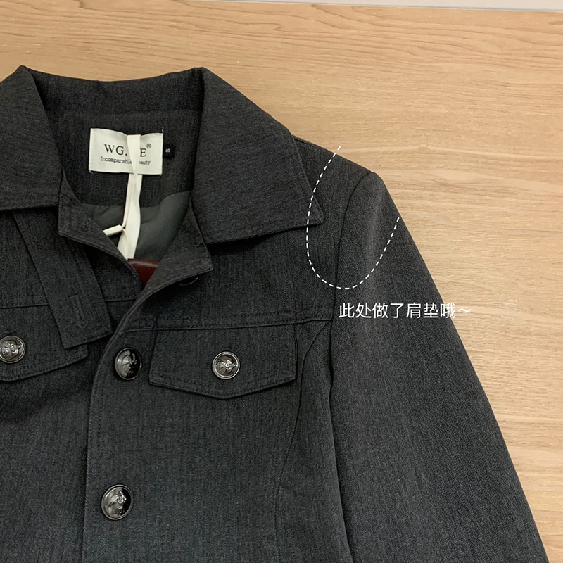 WGWE7043美式复古短款开衫休闲小个子工装夹克外套薄款百搭上衣|undefined