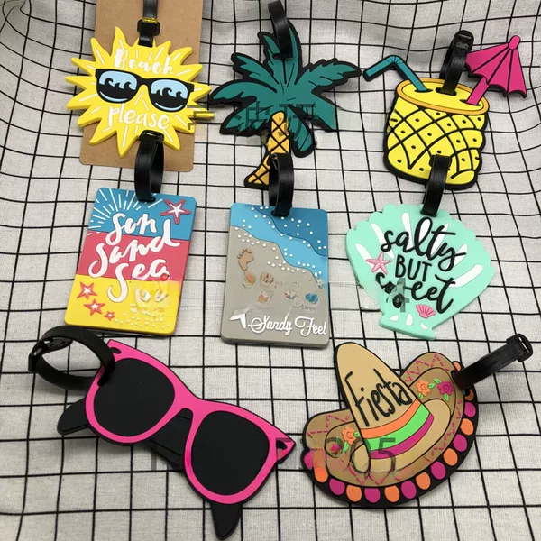 Manufacturer Pvc Soft Rubber Sunglasses Beach Series Luggage Tag Aircraft Boarding Pass Luggage Tag Bus Card Holder