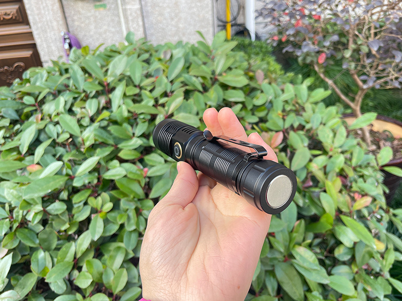 21700 white laser telescopic zoom flashlight Type-C charging small pen clip magnetic multi-function with magnet