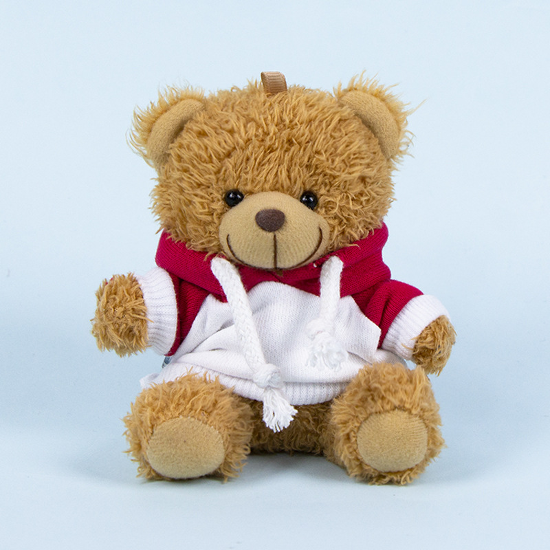 Lindo osito llavero colgante regalo creativo muñecas de peluche vestidas osito de peluche colgante de mochilas escolares para parejas