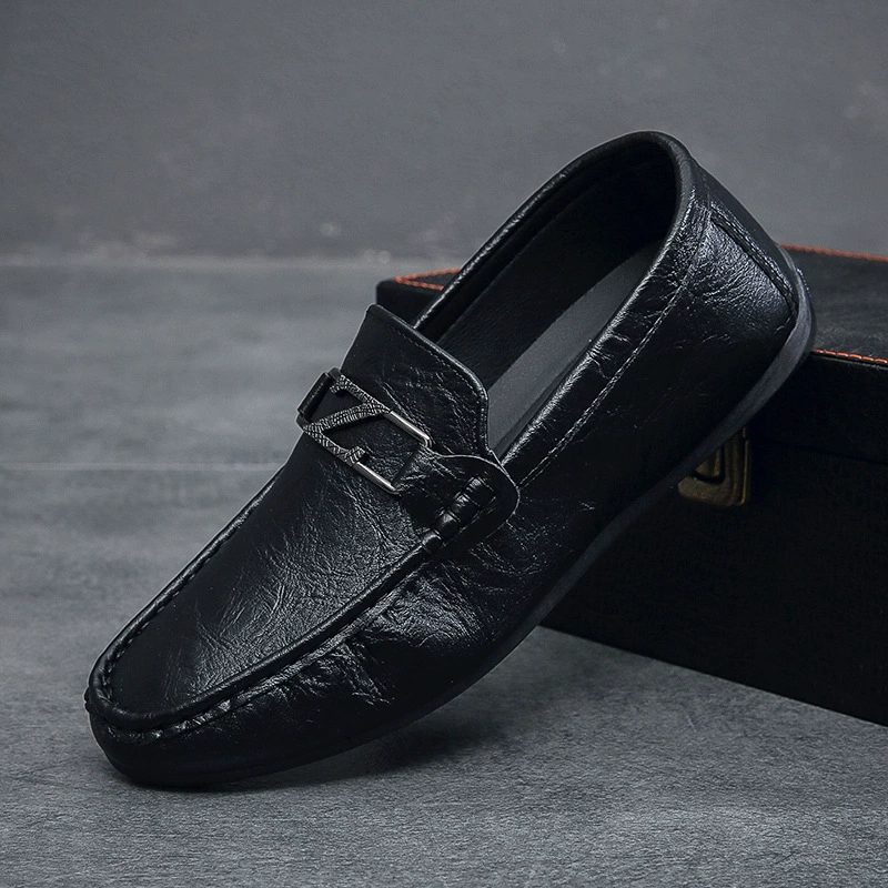 Мужские лоферы, новая летняя модель, модный британский стиль, мягкая подошва, мягкая поверхность, повседневные кожаные туфли, слипоны, удобная обувь, дышащие.