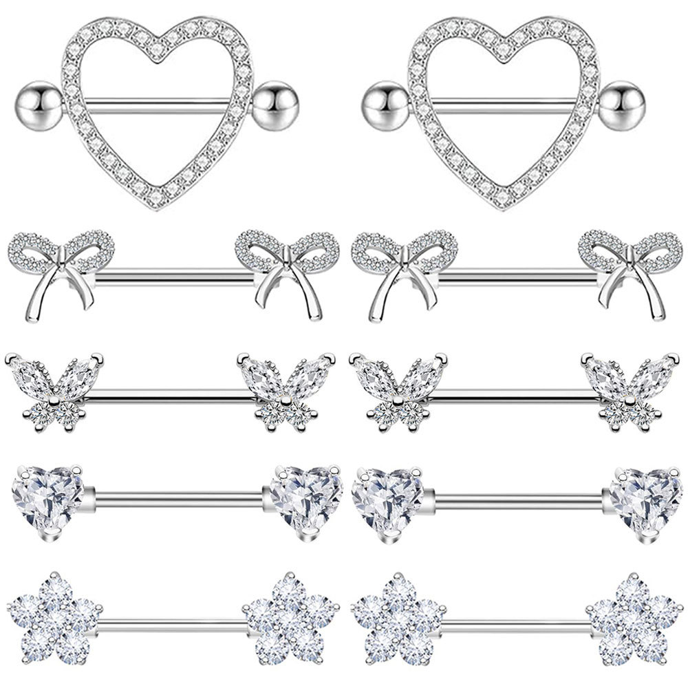 Silver pointed spike labret stud material detail